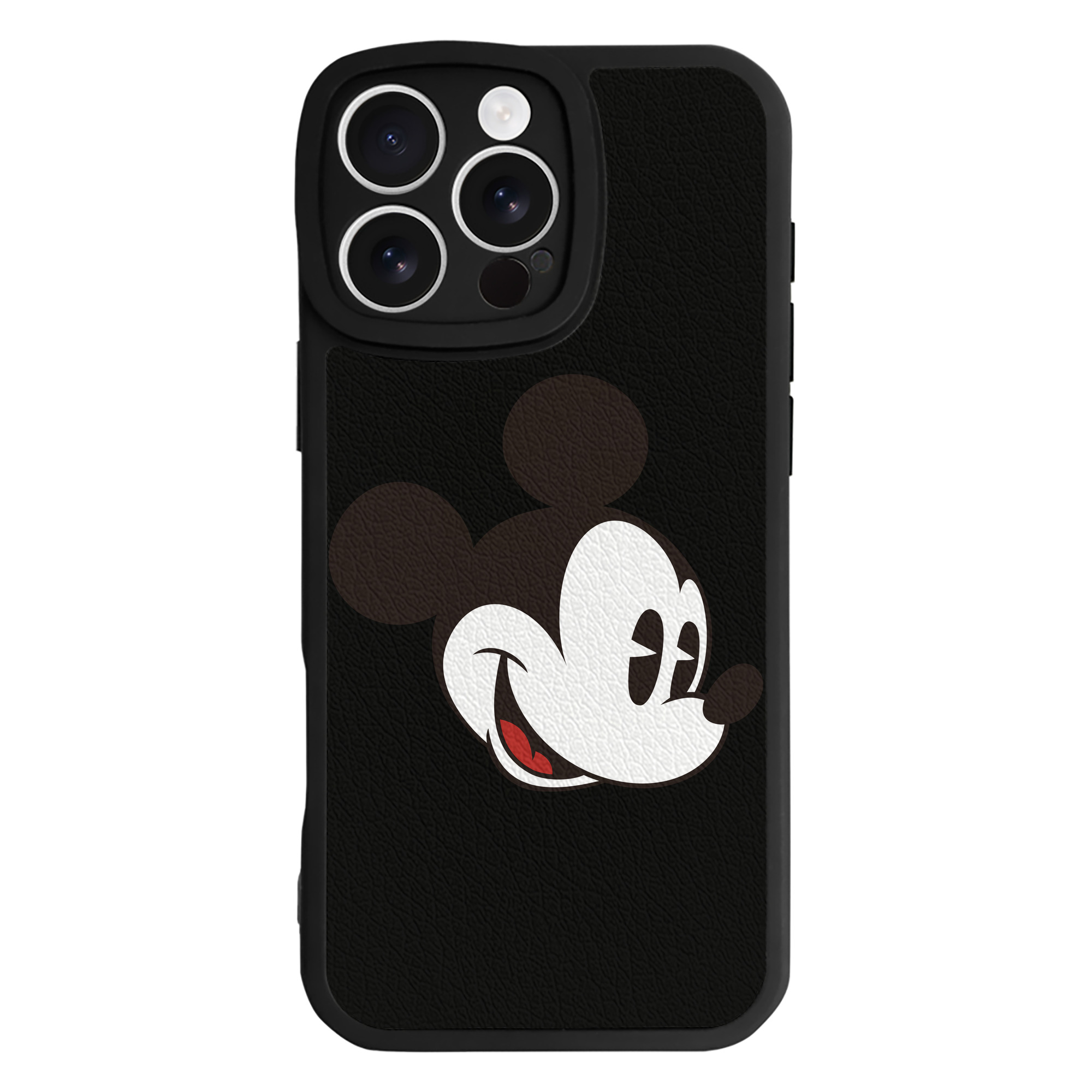（画像用） ミッキーマウス Mickey Mouse 【iPhone 16シリーズ対応】シリコンスマホケース（レザー調） 材質：シリコン